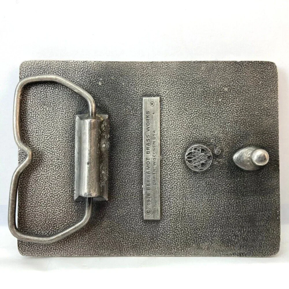 Belt Buckle 1976 Summer Olympic Games Square Shape Silver Color USA‎